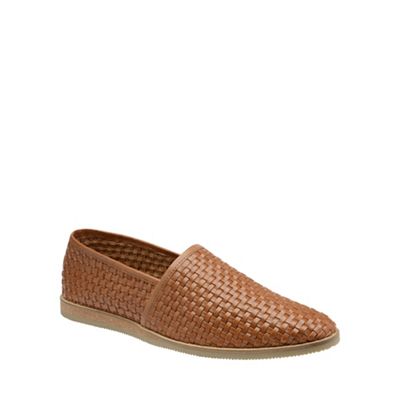 Tan 'Taxi' mens slip on casual loafers
